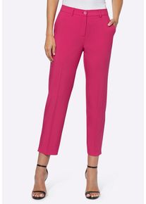 B&uuml;gelfaltenhose Heine "7/8-Hose 7/8-Hose mit kurzen Fu&szlig;schlitzen", Damen, Gr. 5, Normalgr&ouml;&szlig;en, pink, Web, Stoff, , Elegant, regular fit, Hosen B&uuml;gelfaltenhose