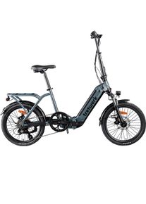 E-Bike Tretwerk "Camper" Gr. 43, blau (grau), Elektrofahrr&auml;der, 43cm, 20 Zoll (50,80cm), E-Bike