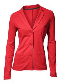 Jerseyblazer Heine "Jersey-Blazer Jerseyblazer aus Baumwolle, ungef&uuml;ttert", Damen, Gr. 44, rot (koralle), Jersey, , Modisch, Blazer Jerseyblazer