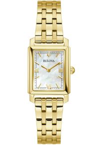 Quarzuhr Bulova, gold (goldfarben, perlmuttfarben), Armbanduhren, Damen, goldfarben, Quarzuhr, Armbanduhr, Damenuhr, Edelstahlarmband, analog