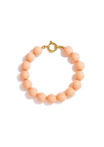 Adelia&acute;s Perlenarmband ADELIA&acute;S "Armband Perlenarmband mit Frontverschluss, 20,5 cm" Gr. 20,5, rosa (hellorange), Armb&auml;nder, Damen, 2,5cm, Edelstahl, Perlenarmband, Modeschmuck mit runden Perlen und Frontverschluss