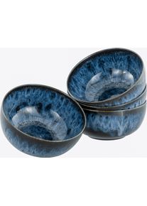 Sch&uuml;ssel Creatable "Allround Magic Blue, Buddha Bowl, 4-tlg.", magic blau, B:19cm H:19,5cm T:20,5cm &Oslash;:16cm, Steinzeug, Sch&uuml;sseln, Sch&uuml;ssel, Moderne Coupeform, Reaktivglasur