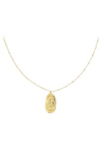 Adelia&acute;s Kette mit Anh&auml;nger ADELIA&acute;S "Lange Halskette aus Edelstahl mit ovalem Spiral-Anh&auml;nger, 75 + 75 cm + 7 cm" Gr. 75, gold (goldfarben), Halsketten, Damen, 75cm, Edelstahl, Kette mit Anh&auml;nger, Stylischer Modeschmuck mit dem ovalen Anh&auml;nger mit Spiralstruktur