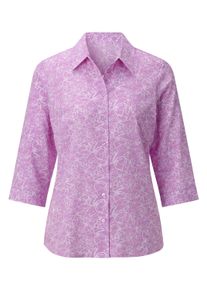 Hemdbluse WITT "Hemdbluse Hemdbluse im Bl&uuml;tendessin", Damen, Gr. 5, rosa (orchidee, wei&szlig;, bedruckt), Crepe, , Basic, Blusen Hemdbluse