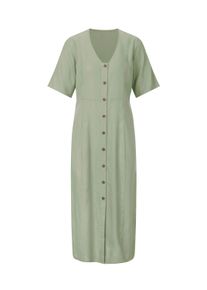 Sommerkleid SIEH AN "Kleid Sommerkleid aus reiner Viskose", Damen, Gr. 46, N-Gr, gr&uuml;n (eucalyptus), Modisch, V-Ausschnitt, Kleider Sommerkleid
