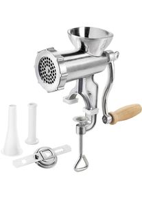 Fleischwolf Metaltex "Jack Alu Gr&ouml;sse 8", silber (silberfarben), H:25cm T:17cm, Zerkleinerer, Fleischwolf, mit Spritzgeb&auml;ckaufsatz, Wurstf&uuml;lltrichter, St&ouml;&szlig;el, H. 25 cm, T. 17 cm