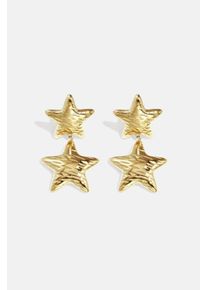 Adelia&acute;s Paar Ohrh&auml;nger ADELIA&acute;S "Ohrringe Ohrh&auml;nger mit Stern-Design aus Edelstahl", gold (goldfarben), Ohrringe, Damen, Einheitsgr&ouml;&szlig;e, Edelstahl, Paar Ohrh&auml;nger, Stylisch gestalteter Modeschmuck mit zwei verbundenen Sternen je Ohrring