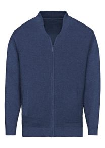 Strickjacke WITT "Strickjacke Strickjacke", Herren, Gr. 48, blau (jeansblau, meliert), Basic, Strickjacken Strickjacke