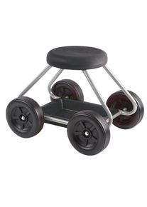Rollsitz Wenko "SECURA", schwarz (schwarz, stahlfarben), B:52cm H:41cm T:40cm, Hocker, Rollsitz