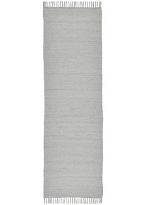 Teppich Theko "Happy Cotton Fleckerl, handgewebt" Gr. 12, grau, B:70cm H:5mm L:250cm, Baumwolle, Teppiche, Teppich, Flachgewebe, reine Baumwolle, meliert, mit Fransen, auch als L&auml;ufer