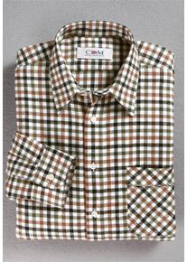 Businesshemd WITT "Langarm-Hemd Langarm-Hemd", Herren, Gr. 37/38, N-Gr, braun (gr&uuml;n, beige), Basic, gerade, Hemden Businesshemd