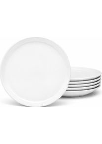 Pizzateller Van Well "Wellco, Teller 30 cm, 6 St&uuml;ck", wei&szlig;, H:2cm &Oslash;:33cm, Porzellan, Speiseteller, Pizzateller, Teller Set, Porzellan, sp&uuml;lmaschinenfest und mikrowellengeeignet