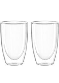 Gl&auml;ser-Set Leonardo "DUO", transparent (klar), H:14cm &Oslash;:8,7cm, Borosilikatglas, Trinkgef&auml;&szlig;e, Gl&auml;ser-Set, doppelwandig, 2-teilig