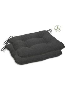 Sitzkissen GO-DE "Carina", grau (anthrazit, unifarben), B:38cm H:5cm L:38cm, Polyester, Dekokissen_Sitzkissen_Kissenh&uuml;llen, Sitzkissen, 2er Set, 38x5x38 cm, wasserabweisend