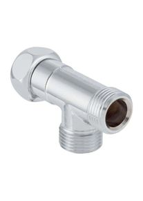 Geberit AquaClean T-St&uuml;ck 240003001 Stahl, mit Au&szlig;engewinde, hochglanz-verchromt