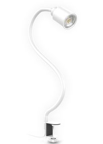 B.K.LICHT Tischleuchte, wei&szlig;, 1, &Oslash; 52cm H: 38,5cm, 1 Stk., Leuchten, Klemmleuchte, warmwei&szlig;, flexibler Schwanenhals, Kippschalter, Metall, Tischleuchte