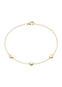 Armband Firetti "Schmuck Geschenk Silber 925 Armschmuck Armkette Zwischenteil Herzen", gelbgoldfarben, Armb&auml;nder, Damen, 19cm, Silber 925 (Sterlingsilber), Armband, mit Kristallstein - mit Kunststoffperle