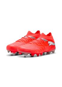 Fu&szlig;ballschuh Puma "FUTURE 9 MATCH FGAG", Gr. 42,5, Textil, rot (glowing rot, Puma wei&szlig;, Puma schwarz, Puma silber), Synthetik, Schuhe Fu&szlig;ballschuh, f&uuml;r Rasen- und Kunstrasenpl&auml;tze, weiches, leichtes Obermaterial