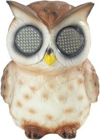 LED Dekofigur Maximex "Modell Blinky Eyes Eule", braun (mehrfarbig), B:9,8cm H:13cm L:9,3cm, Leuchten, LED Dekofigur, solarbetriebene Gartenfigur mit leuchtenden Augen, f&uuml;r Garten & Balkon