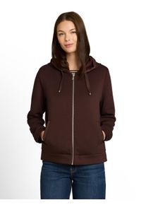 Kapuzensweatjacke Tom Tailor "Regular", Damen, Gr. L, java schwarz braun, Sweatware, Obermaterial: 51% Polyester, 42% Viskose, 7% Elasthan, regular fit h&uuml;ftbedeckend, Rundhals, B&uuml;ndchen, Sweatjacken Kapuzensweatjacke, mit Viskose und Stretch