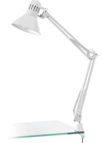 Eglo Tischleuchte "FIRMO Klemmlampe, exkl. Leuchtmittel E27, mit Schraub-Klemme", wei&szlig;, 1, H: 82cm, Leuchten, Klemmleuchte, Leselampe, Schalter, schwenkbarer Kopf, H&ouml;he: 73cm, Tischleuchte
