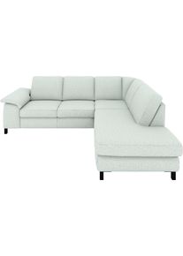 Ecksofa Musterring "MR365", wei&szlig; (platin), B:247cm H:84cm T:219cm, 100% Polyester, Sofas, Ecksofa, Mit gerundeter 29 cm Armlehne, wahlweise in 3 Materialien,247 x 219 cm