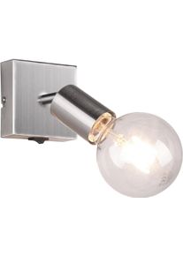 REALITY LEUCHTEN Wandstrahler "VANNES", grau (nickelfarben), 1, H: 11,5cm, 1 Stk., Leuchten, E27-Leuchtmittel frei w&auml;hlbar, dreh- und schwenkbar, Wandstrahler