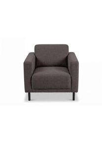 Sessel OTTO HOME "Sveeva, Breite 78 cm, schwarze Metallf&uuml;&szlig;e", braun, B:78cm H:78cm T:85cm, 100% PES, Sessel, Sessel, langlebiger Strukturstoff, viele Farben zur Auswahl