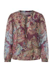 Klassische Bluse Heine "Druckbluse Druckbluse mit Paisley-Print", Damen, Gr. 48, burgund, bedruckt, Web, Stoff, , Modisch, Rundhals, Blusen Klassische Bluse