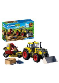 Konstruktions-Spielset Playmobil "Gro&szlig;er Traktor mit Kartoffelroder (72161), Country", bunt, Spielbausteine, Kinder, Kunststoff, Konstruktions-Spielset, Made in Europe