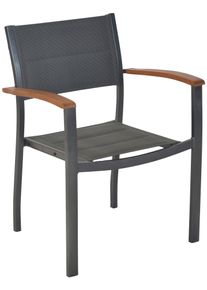 Gartensessel Merxx "Paxos", grau (graphit, grau, natur), B:63cm H:84cm T:54,5cm, Sessel, Gartensessel