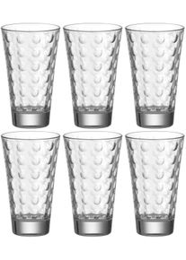 Longdrinkglas Leonardo "OPTIC", transparent (klar), H:13cm &Oslash;:8cm, Glas, Trinkgef&auml;&szlig;e, Longdrinkglas, 300 ml, 6-teilig