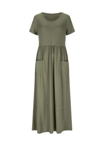 Shirtkleid WITT "Jersey-Kleid Jerseykleid mit Taschen", Damen, Gr. 46, Normalgr&ouml;&szlig;en, gr&uuml;n (khaki), Sportlich, Rundhals, Kleider Shirtkleid