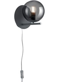 Trio LEUCHTEN Wandleuchte "Pure", schwarz (anthrazit rauchgrau), 1, &Oslash; 16cm H: 21cm, 1 Stk., Leuchten, Wandleuchte
