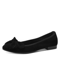 Ballerina Tamaris, Damen, Gr. 36, Synthetik Textil, schwarz, Ziegenveloursleder, unifarben, Schuhe Ballerina, Blockabsatz, Businessschuh, Schlupfschuh hat eine schmale Form