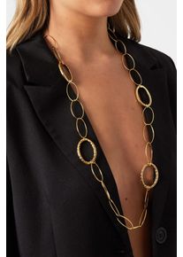 Adelia&acute;s Kette ohne Anh&auml;nger ADELIA&acute;S "Halskette mit ovalen Gliedern und Strukturelementen 90 cm + 7 cm" Gr. 90, gold (goldfarben), Halsketten, Damen, 90cm, Edelstahl, Kette ohne Anh&auml;nger, Ovale Glieder und strukturierte ovale Elemente pr&auml;gen diesen modischen Modeschmuck