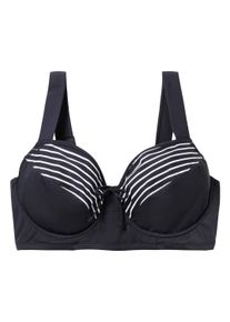 B&uuml;gel-Bikini sheego "B&uuml;gel-Bikini-Top Bikini-Oberteil mit B&uuml;geln, im Streifen-Design", Damen, Gr. 4, Cup F, schwarz-wei&szlig; (marine, gestreift), Sportlich, Bikini-Sets B&uuml;gel-Bikini