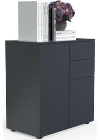Kommode Vcm "Holz Kommode Sideboard Anrichte Dalosa 4 Schublade", schwarz (anthrazit), B:70cm T:39cm, Sideboards, Kommode
