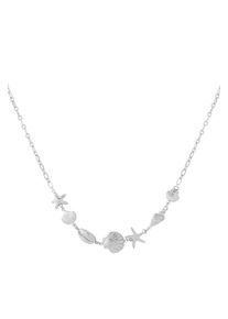 Adelia&acute;s Gliederkette ADELIA&acute;S "Halskette mit Muschel- und Seesternanh&auml;ngern aus 304S-Stahl 39 cm + 5 cm" Gr. 39, silber (silberfarben), Halsketten, Damen, 39cm, Edelstahl, Gliederkette, Die fest integrierten Muschel- und Seesternanh&auml;nger pr&auml;gen diesen trendigen Modeschmuck