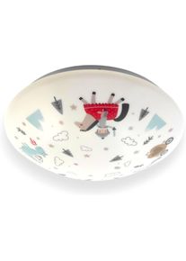 NIERMANN Deckenleuchte "Kinderlampe mit Motiv "Ritter Theo", Kinderzimmer", wei&szlig; (wei&szlig;, bunt), 1, &Oslash; 35cm H: 9cm, 1 Stk., Leuchten, bruchsichere Deckenschale, Deckenleuchte