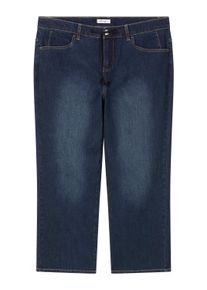5-Pocket-Jeans sheego "Jeans Ankle-Jeans mit Tunnelzug und Kordel", Damen, Gr. 58, Normalgr&ouml;&szlig;en, blau (dunkelblau), Denim/Jeans, , Sportlich, schmal, Jeans 5-Pocket-Jeans