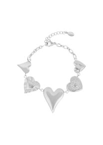 Adelia&acute;s Charm-Armband ADELIA&acute;S "Armband Charmarmband mit mehreren Herzanh&auml;ngern, 16 cm" Gr. 16, silberfarben, Armb&auml;nder, Damen, 16cm, Edelstahl, Charm-Armband, Trendiger Modeschmuck mit gl&auml;nzenden Herzanh&auml;ngern
