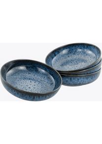 Sch&uuml;ssel Creatable "Allround Magic Blue, Poke Bowl, 4-tlg.", blau (magic blau), B:24cm H:16cm T:24,5cm &Oslash;:21cm, Steinzeug, Sch&uuml;sseln, Sch&uuml;ssel, Moderne Coupeform, Reaktivglasur