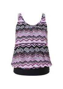 Tankini WITT "Oversized-Tankini-Top Tankini-Oberteil im Zickzack_Dessin", Damen, Gr. 4, Cup C, rosa (violett, schwarz, bedruckt), Modisch, Bikini-Sets Tankini
