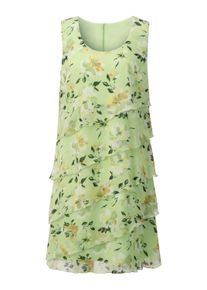 Jerseykleid WITT "Webkleid Sommerkleid in Stufenform", Damen, Gr. 44, Normalgr&ouml;&szlig;en, gr&uuml;n (pistazie, zitrone, bedruckt), Elegant, Rundhals, Kleider Jerseykleid
