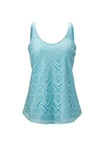 Tankini WITT "Oversized-Tankini-Top Tankini-Oberteil mit Spitze", Damen, Gr. 5, Cup D, blau (aquamarin), Modisch, Bikini-Sets Tankini
