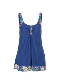 Tankini SIEH AN "Tankini-Oberteil Tankini-Oberteil in Kleidchen-Form, gebl&uuml;mt", Damen, Gr. 42, Cup B, blau (royalblau), Elegant, Bikini-Sets Tankini