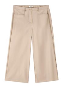 Stoffhose sheego "Lederimitat-Hose Lederimitathose in 7/8-L&auml;nge", Damen, Gr. 52, Normalgr&ouml;&szlig;en, beige, Lederoptik (PU beschichtet), , Elegant, gerade, Hosen Stoffhose