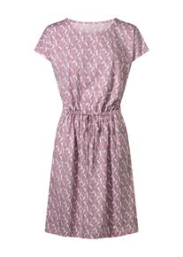 Shirtkleid SIEH AN "Jersey-Kleid Jerseykleid mit Rundhals-Ausschnitt", Damen, Gr. 44, Normalgr&ouml;&szlig;en, rosa (mauve, ecru, bedruckt), Modisch, Rundhals, Kleider Shirtkleid