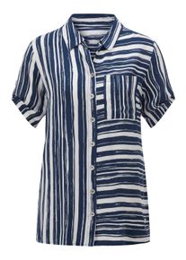 Hemdbluse WITT "Longbluse Longbluse aus reiner Viskose", Damen, Gr. 42, marine, ecru, bedruckt, Sportlich, Blusen Hemdbluse